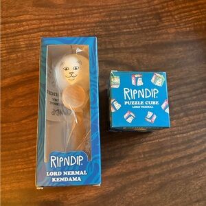Ripndip Lord Nermal Kendama and Puzzle Cube - Blue and White